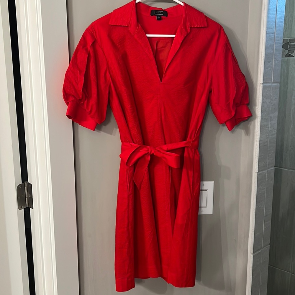 Ayr Red dress with pockets. Size small. Never worn.
